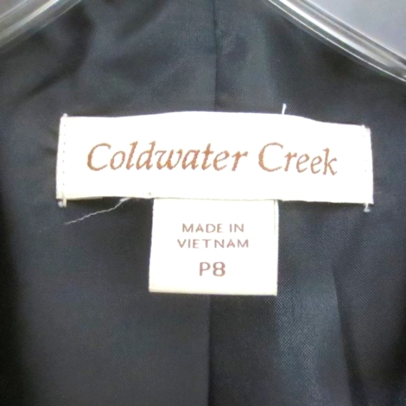 Coldwater Creek Blazer Jacket Black White Classic Career Tailored Style Size P8 - Picture 7 of 11